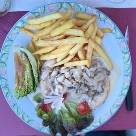 frites avec champignons